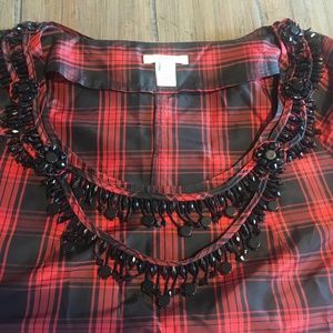 Jcrew Plaid Silk short sleeve shirt